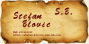 Stefan Blović vizit kartica